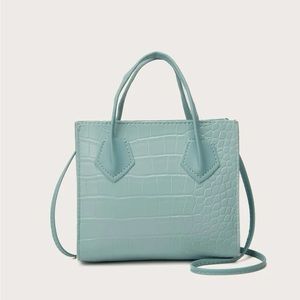 Croc embossed satchel bag